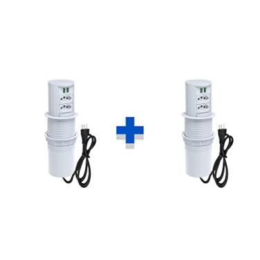 Imagem de Kit 2 Torres De Tomadas Totem Automático 2 Tom 10A 2USB 4.9A COR:BRANCO