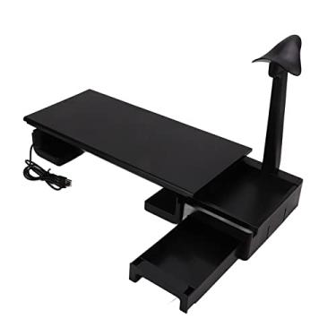Imagem de Suporte para monitor, suporte ergonômico ajustável para monitor com 1 gaveta, 4 portas USB e suporte para fone de ouvido, organizador de armazenamento de mesa para laptop, computador, notebook