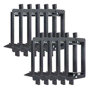 Imagem de Wi4You suporte de montagem de baixa tensão, pacote com 10, suporte de montagem de placa de parede para RCA, rede, HDMI, cabos coaxiais e fios de alto-falante de telefone (1 gangue)