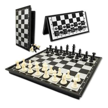 Jogo de Xadrez magnético c/ peças - Bilhares Carrinho - Bilhares