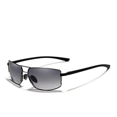 Imagem de Design UV400 Óculos de Sol Gradiente Homens Mulheres Condução Masculino Quadrado Óculos de Sol de Aço Inoxidável Óculos Gafas, 1, Tamanho Único
