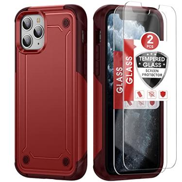 Imagem de Capa para Iphone 12/ Iphone 12Pro (6.1) (2 protetores de tela de vidro temperado), Iphone 12/ Iphone 12Pro (6.1) (vermelho)
