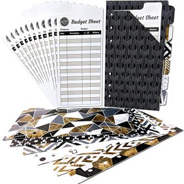 Imagem de Envelopes de plástico com abas verticais para organizador de agenda de orçamento – Envelopes de dinheiro, folhas de orçamento para sistema de envelope de dinheiro, organizador de cupom, agenda financeira, carteira envelope de dinheiro