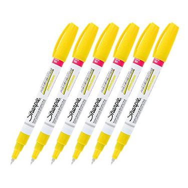 Imagem de Sharpie Oil-Based Art Paint Markers, Extra Fine Point, Yellow Ink, Pack of 6