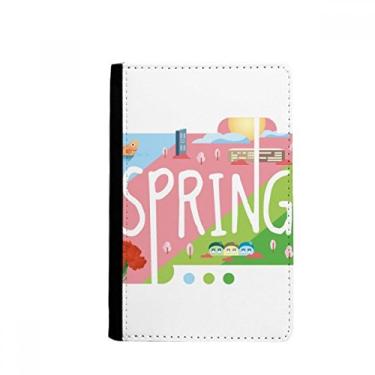 Imagem de Ilustração de primavera porta-passaporte Notecase Burse carteira capa porta-cartão, Multicolor