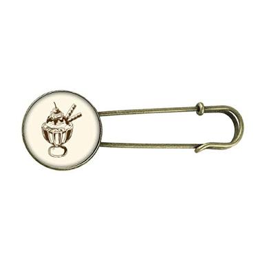 Imagem de Biscoitos de Chocolate Cereja Copo Sorvete Retrô Metal Broche Clipe Joias