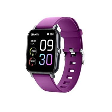 Imagem de SZAMBIT Competivel para apple huawei xiaomi smartwatch esportes rastreador sono monitor de freqüência cardíaca pulso fitness pulseira relógio inteligente masculino feminino (Roxo)