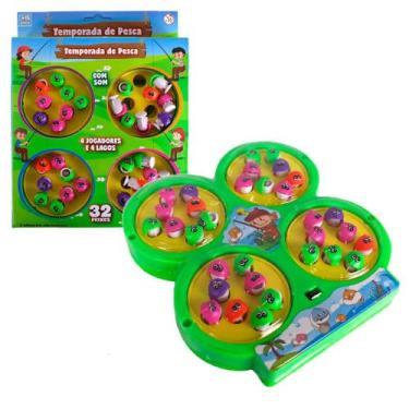 Brinquedo Jogo Pesca Peixe Grande Infantil Pescaria Maluca 24 peixes - BBR  Toys