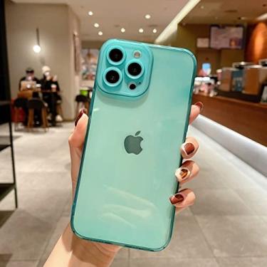 Imagem de Capa de telefone fluorescente transparente de luxo para iphone 11 12 13 pro max 11pro 13 promax 12 mini xs x xr se 2020 6s 7 8 plus capa, verde, para iphone 7plus