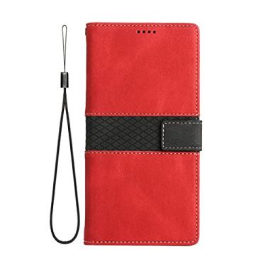 Imagem de Capa Magnética de Couro de Luxo para iPhone 14 13 12 Mini 11 Pro XS Max X XR 6 6s 8 7 Plus SE 2020 2022 Carteira Cartão Carteira Telefone Vermelho para iPhone 13 ProMax