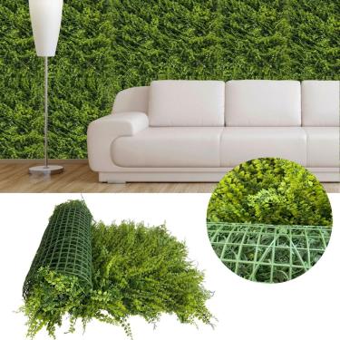 Imagem de 7 placas feitas com folhas artificiais produto premium para criação de jardins verticais e paredes com plantas excluivas