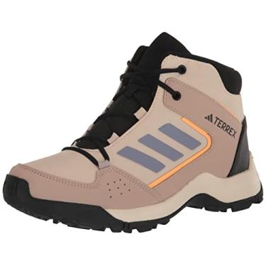 Imagem de adidas Tênis infantil unissex Terrex Hyperhiker Mid, Estrata de areia/violeta prata/laranja ácido, 4.5 Big Kid