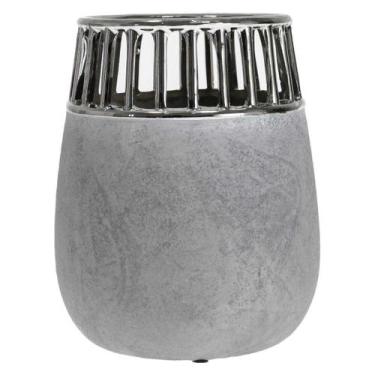 Imagem de Vaso De Cerâmica Com Detalhe Em Metal Vh0044 St1674 - Btc Decor