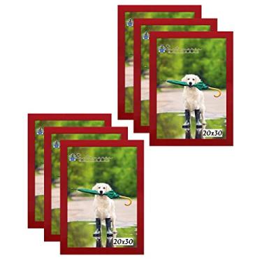 Imagem de Kit 6 Molduras Porta Retrato 20X30 Vermelho