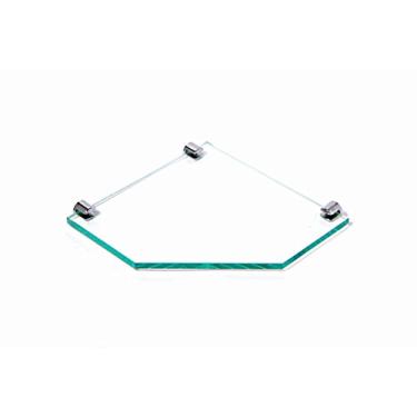 Imagem de Porta Shampoo de Canto Reto em Vidro Incolor Lapidado - Aquabox - 20cmx20cmx8mm