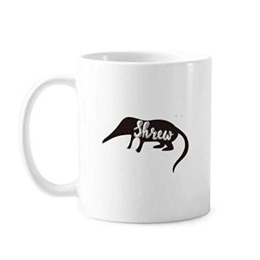 Imagem de Shrews Caneca de cerâmica preta e branca de animal, copo de porcelana de café