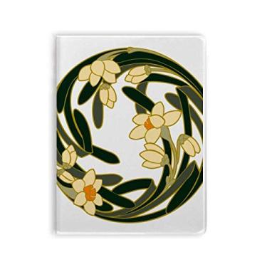 Imagem de China Flower Bud Art Caderno padrão redondo capa de goma Diário capa macia