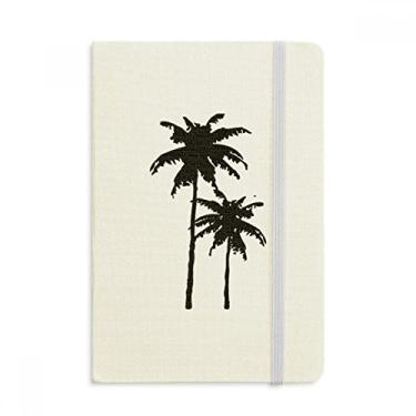 Imagem de Caderno de praia com desenho de coqueiro, capa dura em tecido oficial