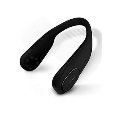 Imagem de TIGUTEC Ventilador portátil sem lâmina, Ventilador pequeno recarregável, Ventiladores pessoais alimentados por bateria de 4000 mAh, Mini ventilador para resfriamento de mãos livres com velocidades de vento ajustáveis, adequado para atividades externas e internas, preto