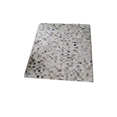 Imagem de Tapete De Couro Bovino Cinza E Branco 2,00 X 2,50 M