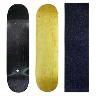 Imagem de Shape Profissional Skate Maple Liso Com Lixa Emborrachada-Unissex