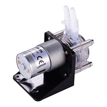 Imagem de CIADAZ Bomba peristáltica DC 12V com tubo de silicone Bomba de água de alto fluxo de dosagem Bomba de vácuo Auto-escorvante anticorrosão ajustável Fluxo para DIY Laboratório de aquário Análise