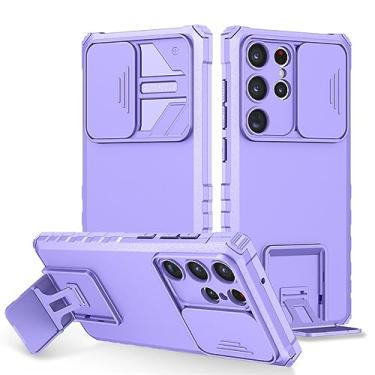 Imagem de Para Samsung Galaxy S23 Ultra 5G Case Slide Camera Protect Armor Stand Phone Case For Samsung S23 + Plus S 23 Ultra Back Cover, Purple, For S23 Plus