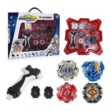 Kit 4 Beyblade Metal Blay Blade 5d Tornado 2 Com Led Novidad