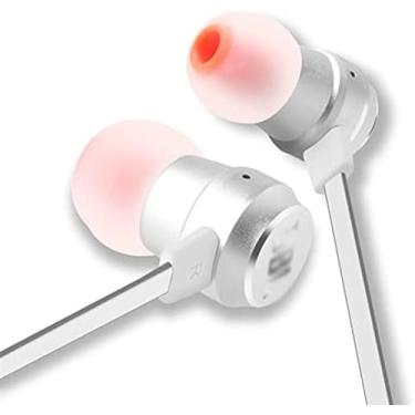 Imagem de Fones De Ouvido Para Pc, Fones De Ouvido Intra-auriculares Com Microfone, Fones De Ouvido Com Fio De 3,5 Mm Para Smartphones, Laptops, Mp3, Jogos, Walkman,Prata,Hilarious123