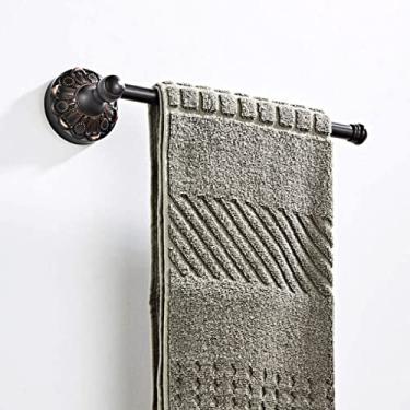 Imagem de Conjunto preto de acessórios de banheiro Secador de cabelo antigo Suporte para copos de papel higiênico Suporte de toalhas de papel Cesta de saboneteiras Robe Casaco Gancho Barra de apoio, Anel de toalha B