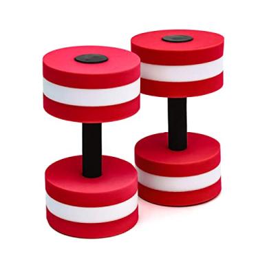 Imagem de Trademark Innovations Halteres para exercícios aquáticos – Conjunto de 2 espuma – para hidroginástica (vermelho escuro)