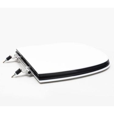 Imagem de Assento Sanitário Poliéster para Louça Sabatini icasa Aço Branco/Preto