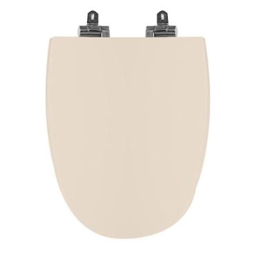 Imagem de Assento Sanitário Poliéster para Louça Monte Carlo/venice deca/belize Slow Close Cromado Amendoa