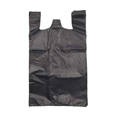 Imagem de ROYAL7 Jumbo/Extra Grande 19 x 10 x 32 camisetas reutilizáveis sacolas de transporte de plástico (preto, 200)