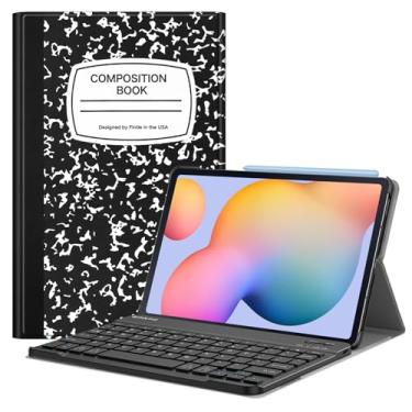 Imagem de FINTIE Capa de teclado para Samsung Galaxy Tab S6 Lite 10,4 polegadas 2024/2022/2020, capa de suporte fino com suporte seguro S Pen teclado Bluetooth sem fio removível, composição