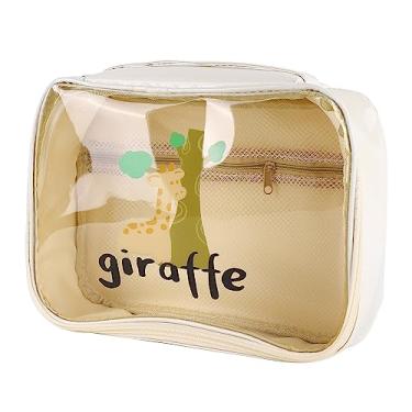 Imagem de Abertura de Bolsas Cosméticas Transparentes Portáteis de Grande Capacidade Fofas Com Zíperes para Piscina para Meninas Bolsas de Viagem Transparentes, Plástico de Couro PU Grande