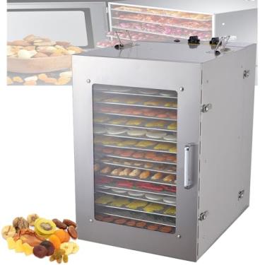 Imagem de Desidratador De Alimentos,16 Bandejas,Temporizador De 0-12 Horas,Controle De Temperatura De 95-194ºf,Para Frutas,Vegetais E Petiscos Para Animais De Estimação, Ingredientes Não Incluídos