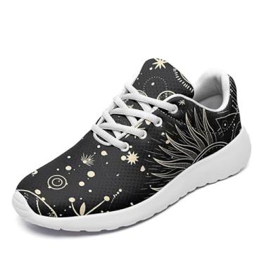 Imagem de Tênis masculino Sky Moon, moderno, feminino, sol, corrida, tênis, caminhada, ar livre, respirável, leve, unissex, Cor 4 - Sola branca, 6.5 Women/4.5 Men