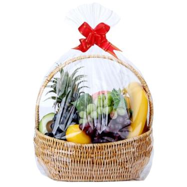 Imagem de ZIMCEMS 12 peças de sacos de embrulho de celofane transparente de 61 x 76 cm, sacos de plástico para violoncelo grandes para lembrancinhas de festa, caneca com laços torcidos de 12,7 cm