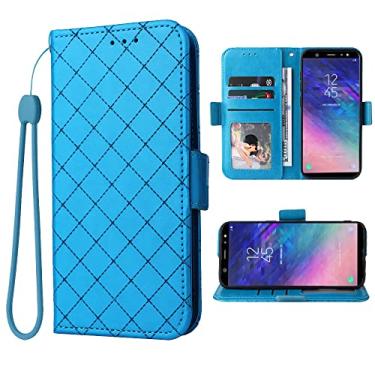 Imagem de Elisorli Capa carteira compatível com Samsung Galaxy A6 Plus/J8 2018 com alça de pulso e suporte de cartão flip de couro, acessórios de celular, capa para celular para Gaxaly A6+ A6Plus 6A + Mulheres