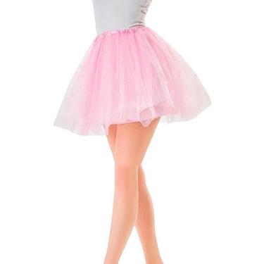 Imagem de Saia de Tule Rosa Adulto Infantil 35 Cm Ballet Carnaval Festa Junina -