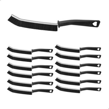 Imagem de Kit 12 Escova De Limpeza Multiuso Limpa Cantos Trilhos Janelas Frestas