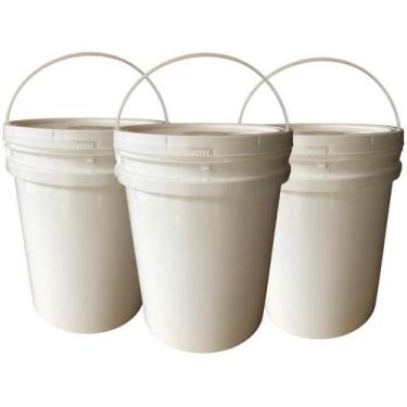 Imagem de Balde Plástico 20L Alça Plástica Composteira Caseira 3 Pçs - Nastripac