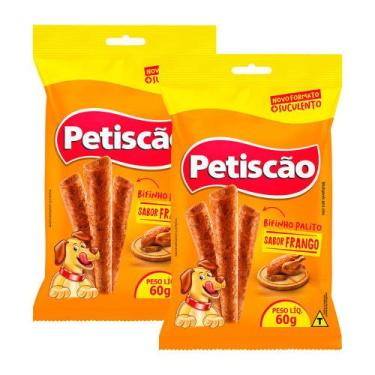 Imagem de Kit 2 Bifinho Mastigável Petiscão Palito Sabor Frango 60g