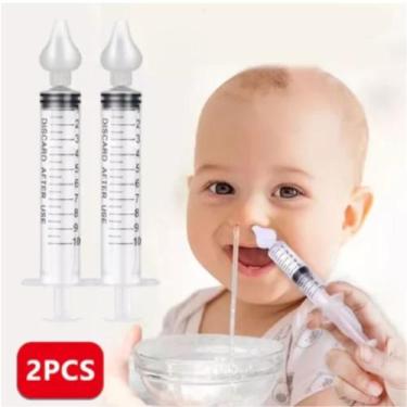 Imagem de Seringa Lavagem Nasal Infantil Com bico de silicone +4 meses Kit Com 2