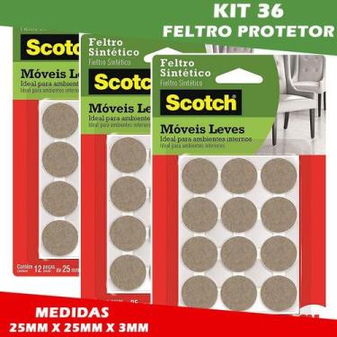 Imagem de Feltro Protetor Para Pé de cadeiras e Mesas Proteja seu Piso - kit 36 