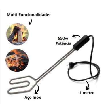 Imagem de Acendedor eletrico rápido p/carvão de churrasqueira e lareira 650w 220