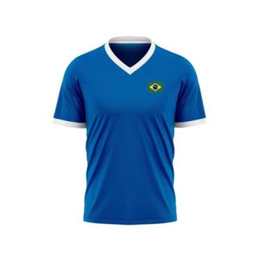 Imagem de Camisa Brasil Xavante Azul - Masculino - Braziline, G, Azul