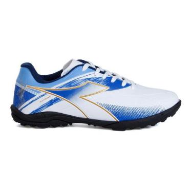 Imagem de Chuteira diadora society mondiale ii, Branco, Azul, 42