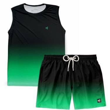 Imagem de Kit Regata Masculina Cavada Treino Short Casual Verão Praia Fitness Ac